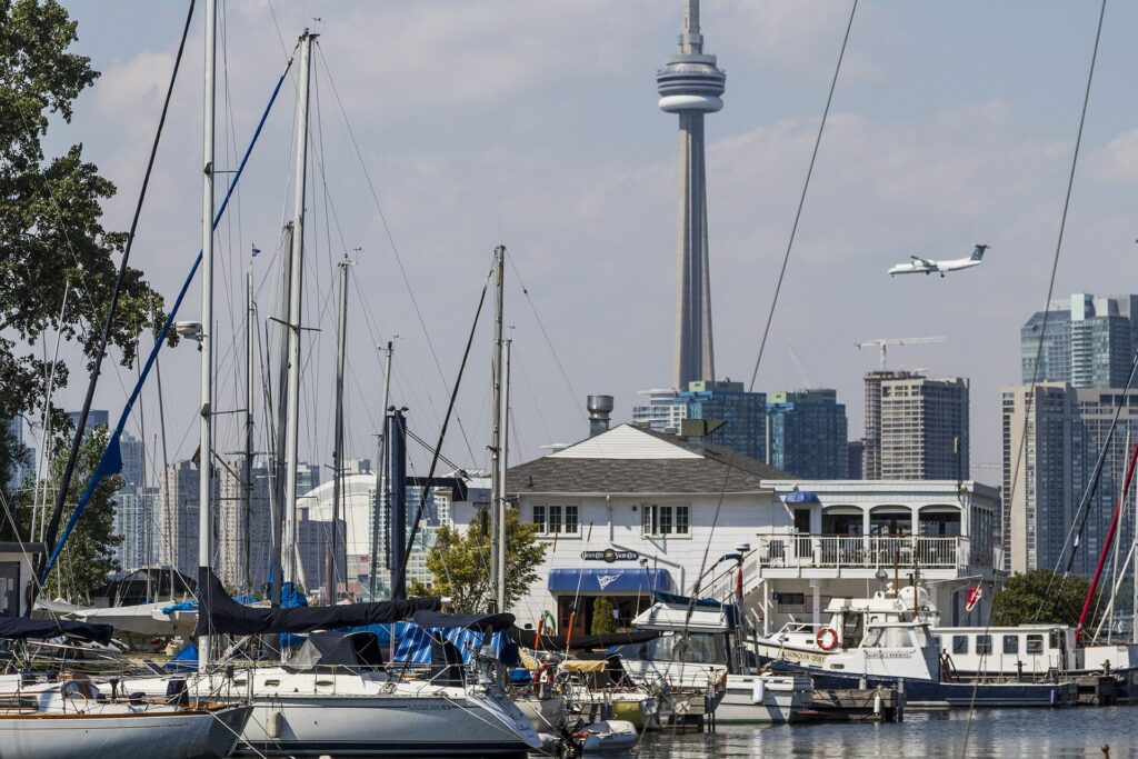 Queen City Yacht Club facilities and piers on the Toronto Islands